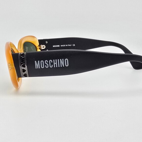 Moschino M3526-S 200/31 Yellow Hearts Frame G-15 Green Lens Sunglasses w/ Case main image 6